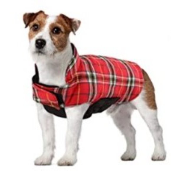 NWT-Kuoser Reversible Plaid Dog Coat-Red & Black-Medium - Picture 1 of 8